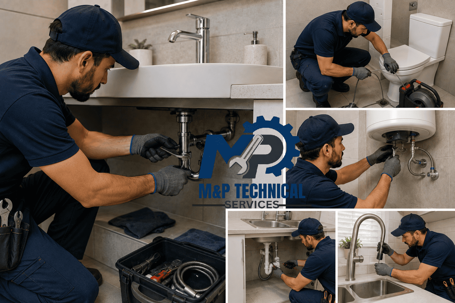 Plumber fixing a pipe